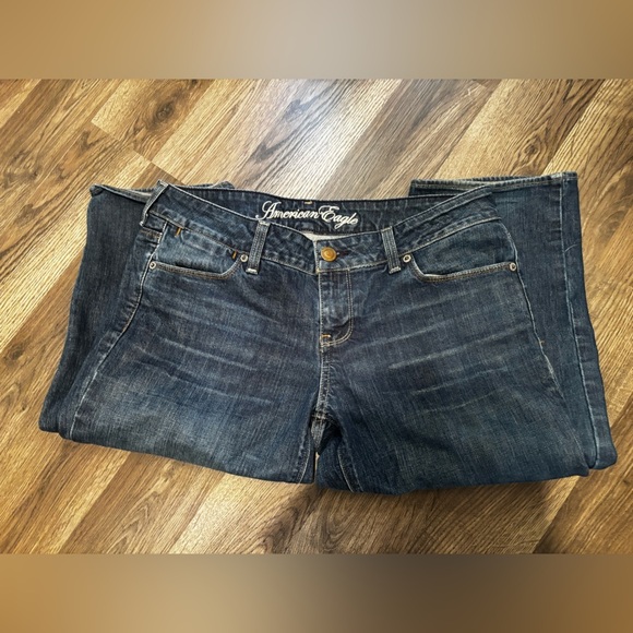 American Eagle Outfitters Indigo Straight Leg size 10 denim neutral classic - Picture 3 of 15